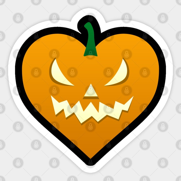 Jack o' Lantern Heart Sticker by Daniela A. Wolfe Designs